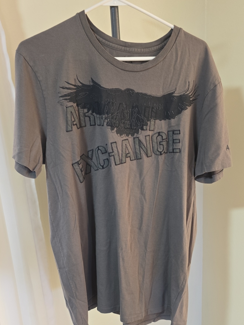 Armani Exchange Men's Gray Eagle Graphic Tee